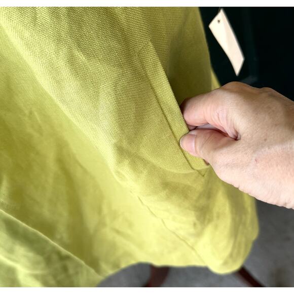 NWT Talbots 100% Irish Linen Apple Green Open Front Blazer Jacket Lagenlook - Picture 4 of 8